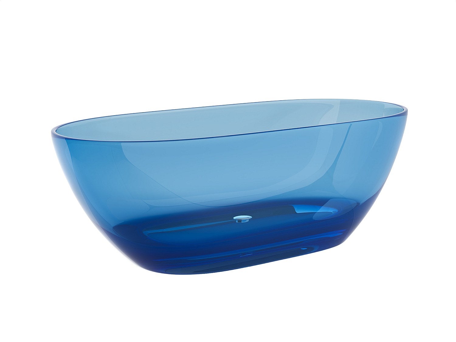 Baignoire îlot translucide - 160 x 72 x 56 cm - Résine - Bleu - 292 L - SPAVO - 2