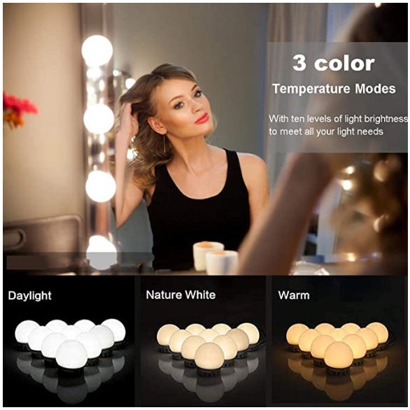 Lampe De Maquillage LED Pour Miroir - 5 Températures De Couleur, 5 Niveaux Luminosité, Alimentation USB