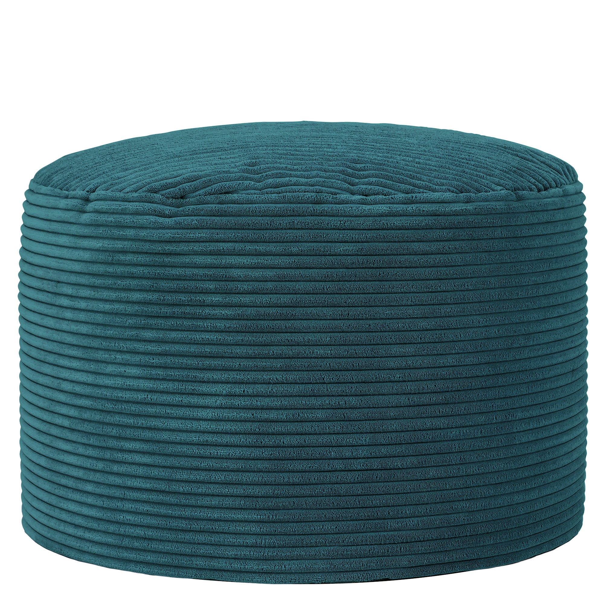 Pouf fauteuil avec repose-pied rond Icon velours côtelé bleu canard 97x84cm Oeko-Tex® - 6