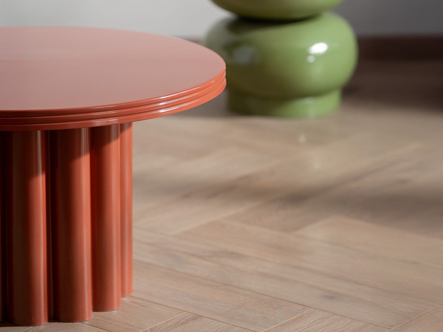 Stolik dostawiany z metalu - Terakota - SEMALIA - 5