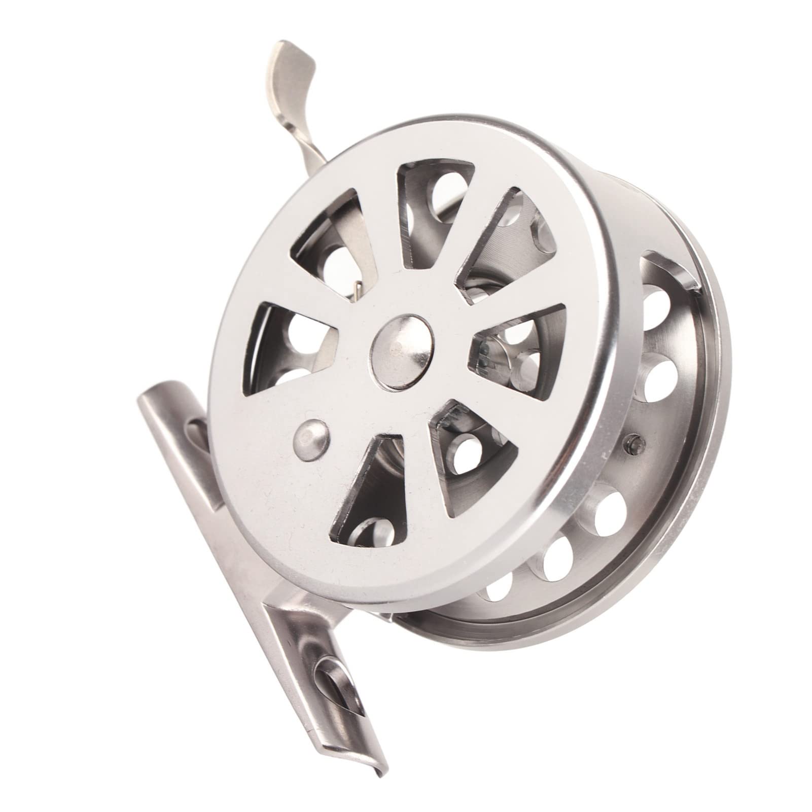 Canna da pesca sul ghiaccio in metallo per esterni Ruota anteriore Mulinello destro con accessorio freno (Mulinello da pesca sul ghiaccio 60) - 5