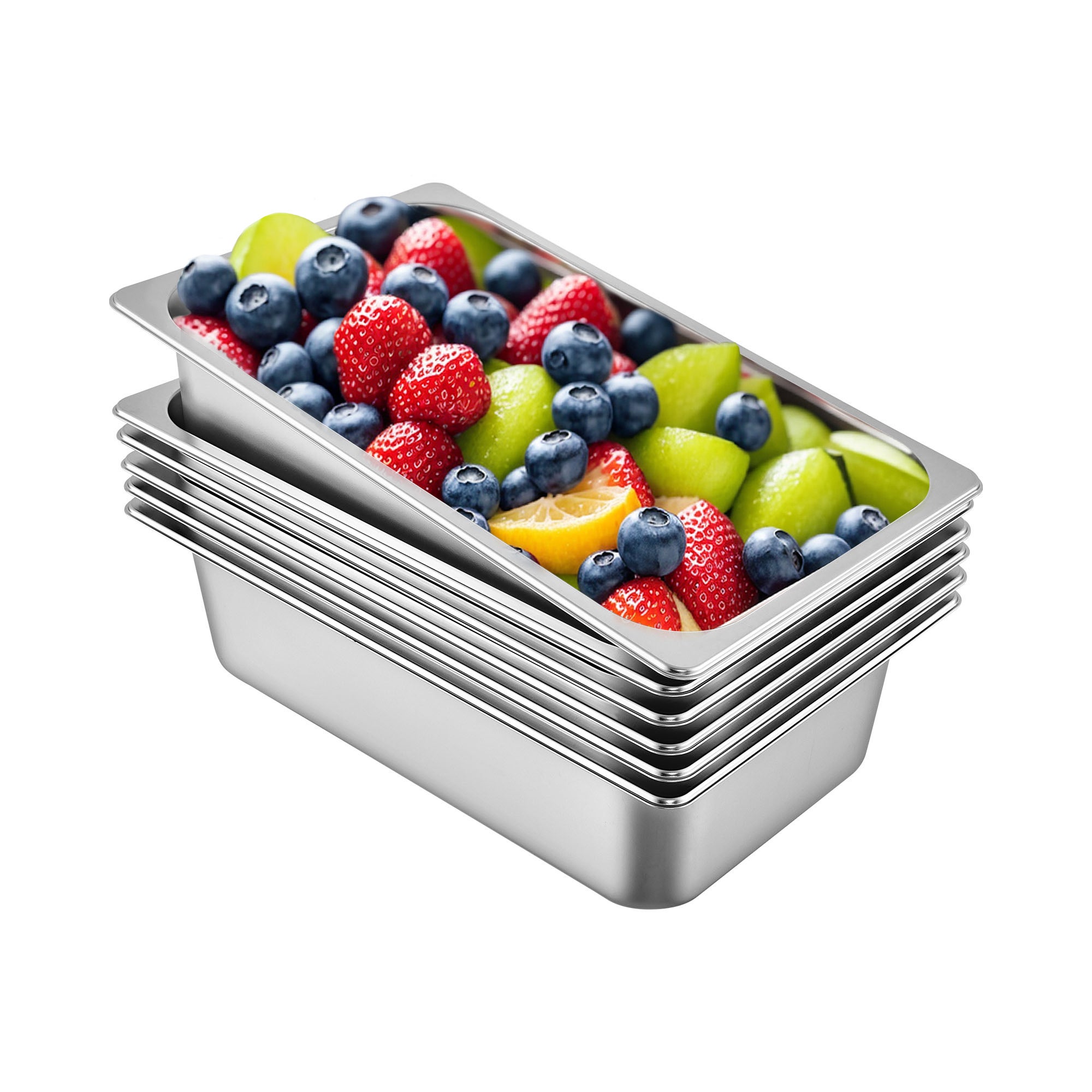 6X Pojemniki Gastronorm Pojemnik GN 1/1 150mm głębokość 20,5 L stal nierdzewna VEVOR