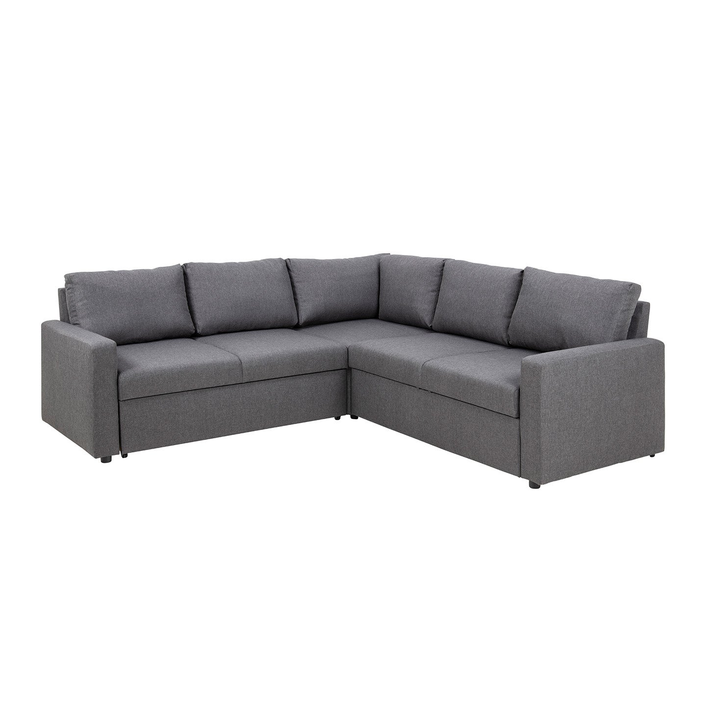 Sacramento sofa narożna ukryte miejsce do przechowywania oraz wysuwane łóżko szary.