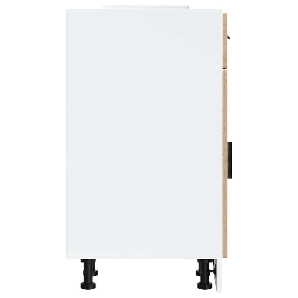 Mobile da cucina Porto, legno ingegnerizzato bianco lucido - COMFORTXL - 6