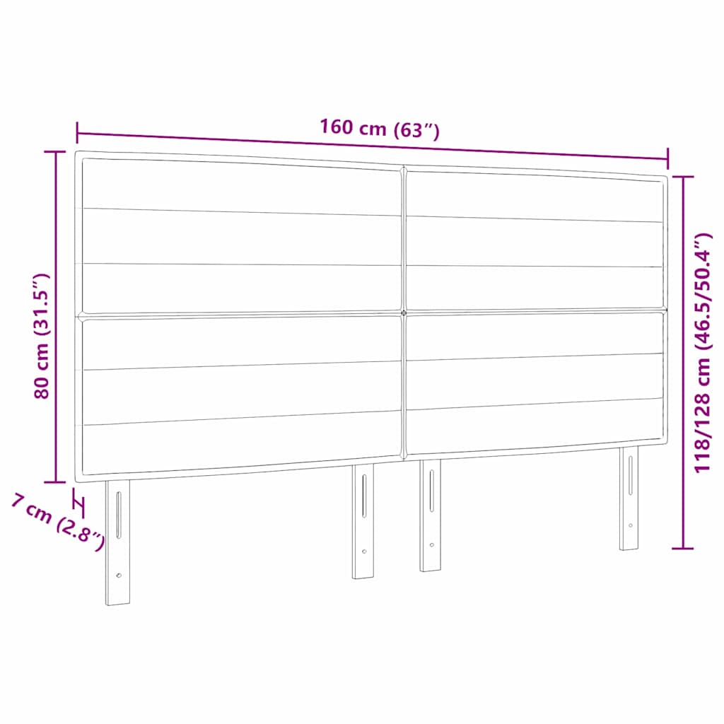 Tête de lit LED avec bandes LED Gris clair 160 cm tissu vidaXL - 3