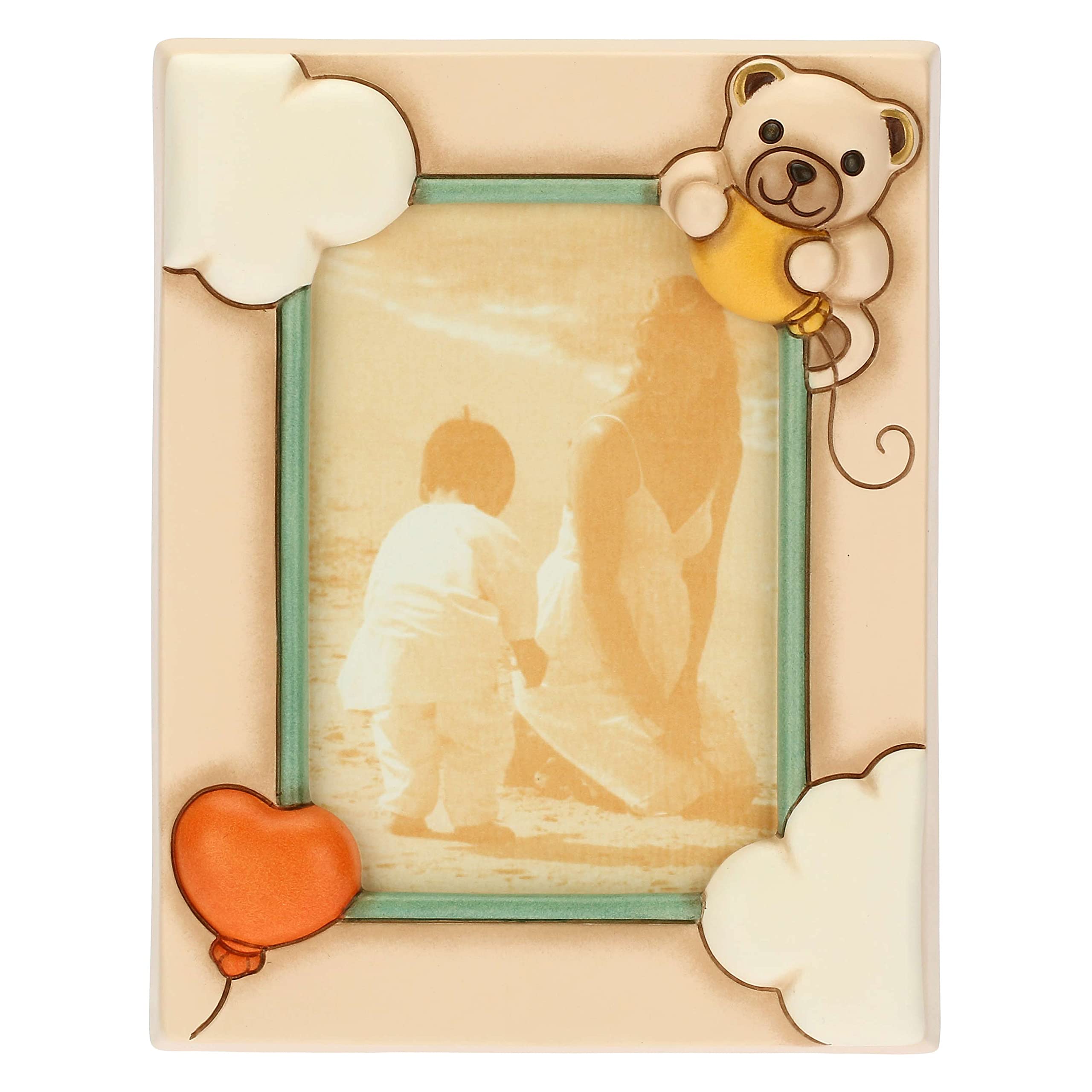 Thun Spilla Teddy – Orsetto In Ceramica Con Collana Arancione E Cuore Oro, 2,3 X 2,5 Cm - 3
