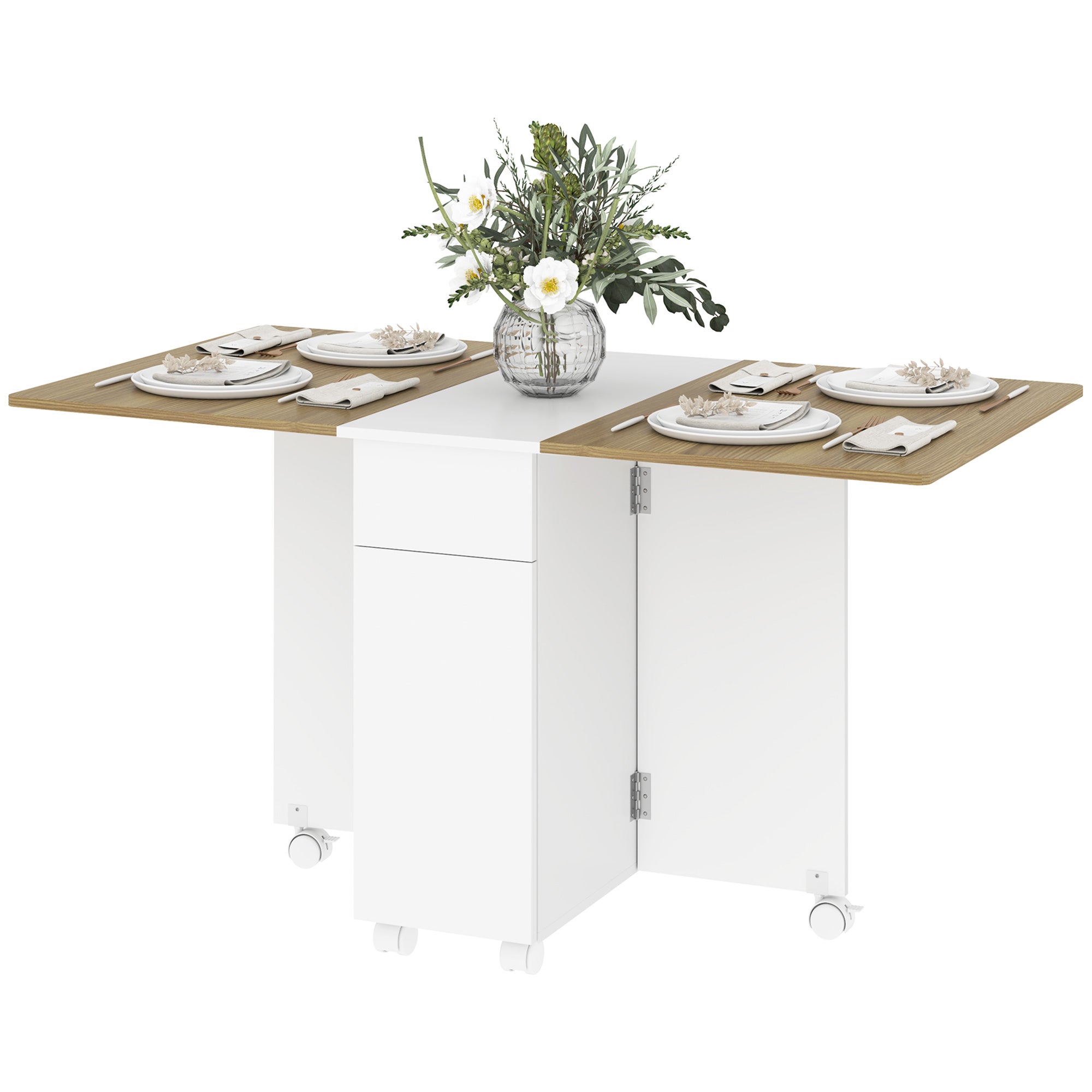 Tavolo Da Pranzo Quadrato HOMCOM 60x60x75 Cm – Effetto Legno Naturale, Base In Acciaio, Perfetto Per Piccoli Spazi - 3