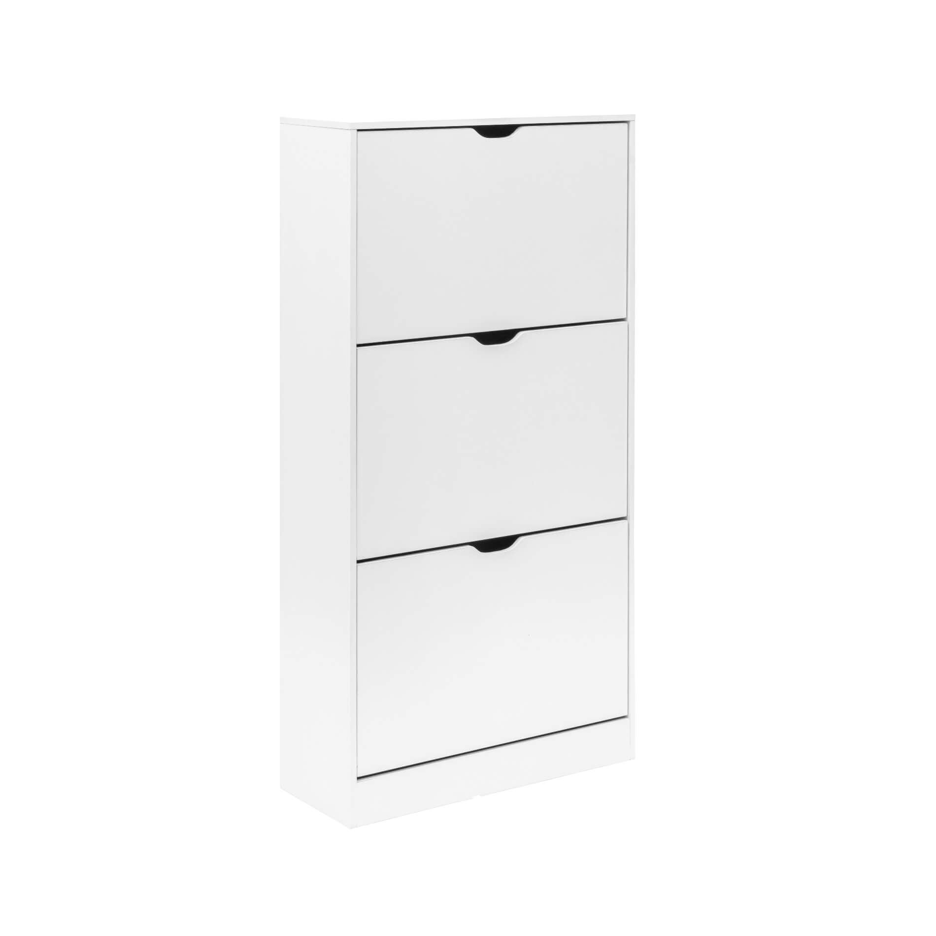 Meuble à Chaussures 3 Portes ACHILLE - Capacité 18 Paires - Blanc Et Effet Bois - Dimensions 60x23.5x118 Cm - À Monter Soi-même - 7