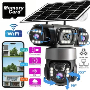 SEHMUA 2 K Wireless Outdoor Wifi Camera Battery, 360° PTZ Surveillance Camera with Solar Panel, PIR Detection, Alarm, Colour Night Vision, 2 Way Audio, IP66, 2 Pieces SEHMUA 2 K Wireless Outdoor Wifi Camera Battery, 360° PTZ Surveillance Camera with Solar Panel, PIR Detection, Alarm, Colour Night Vision, 2 Way Audio, IP66, 2 Pieces
