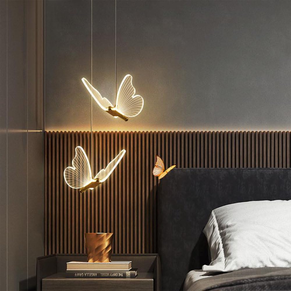 Suspension LED 6W Papillon Créatif Lustre Plafonnier Scandinave Éclairage de Plafond LED Acrylique Luminaire Plafonnier 3000K-6500K Dimmable - 4