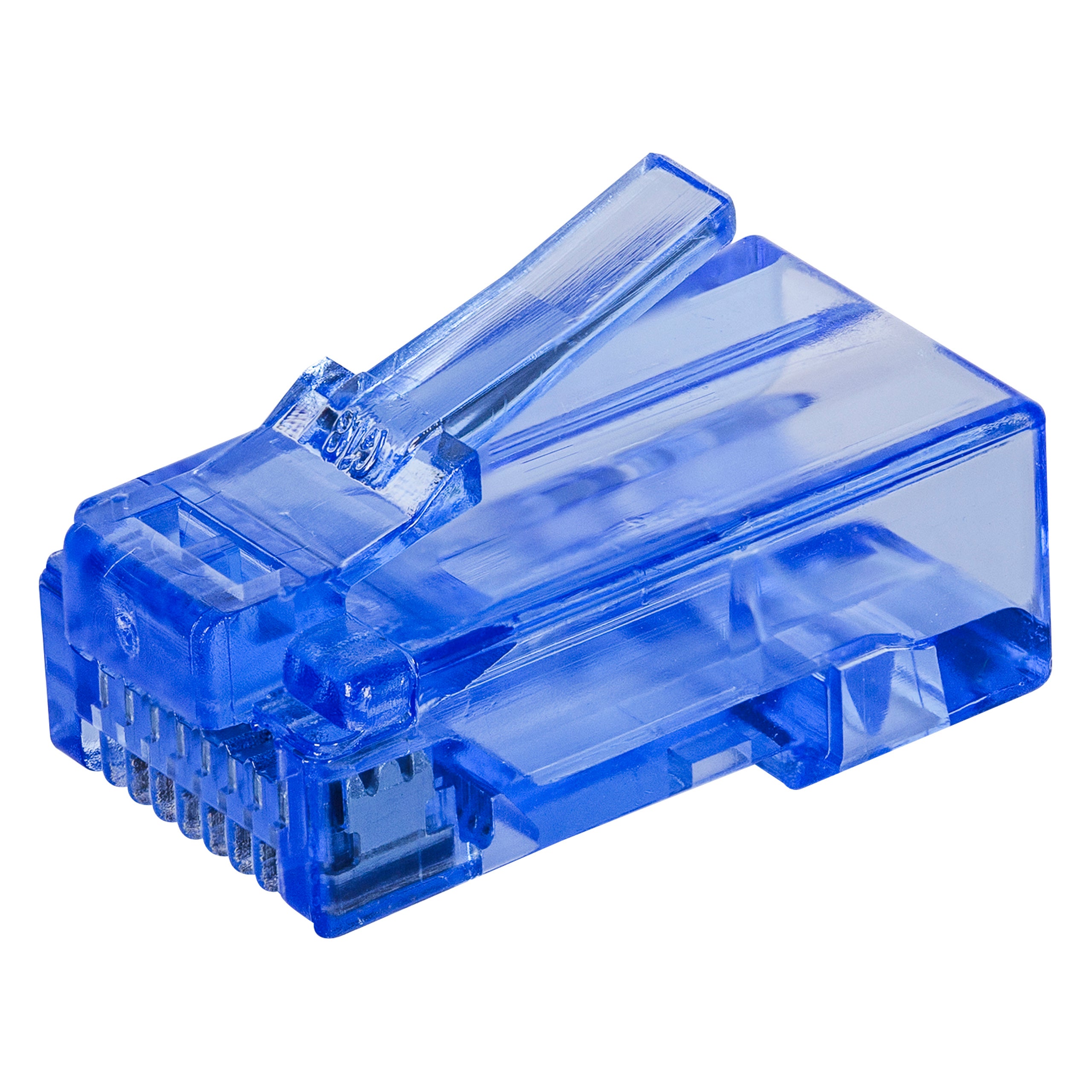 Wtyki przelotowe RJ45 8P8C kat.6 UTP drut linka NEKU niebieskie 100szt
