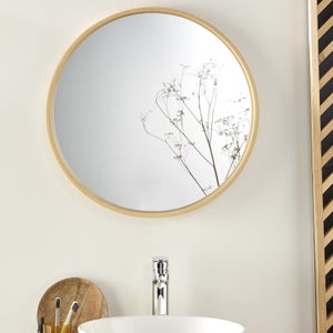 Miroir rond en chêne 60 cm VALI