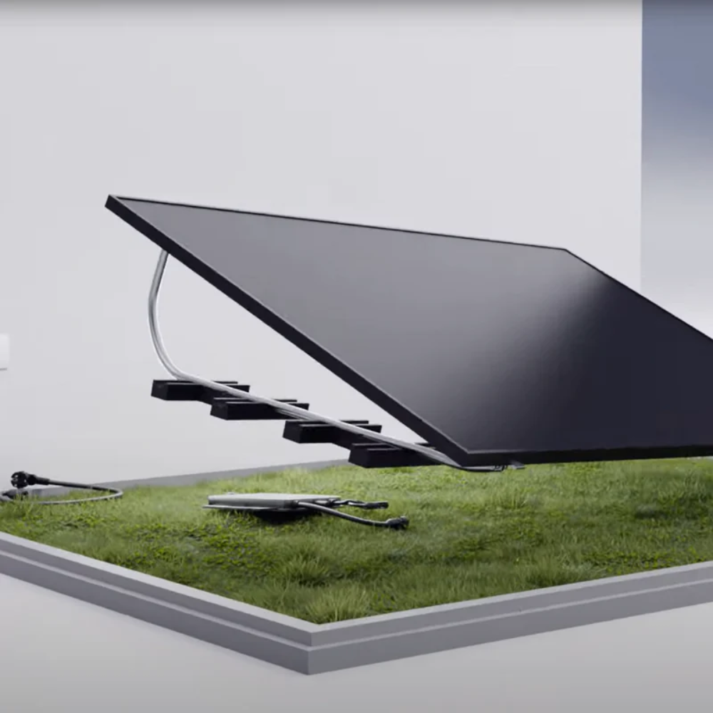 Kit solar Plugin Eco 800 W telhado plano com 2x Canadian 460Wp + fixação + inversor + cabo 5 m - 5