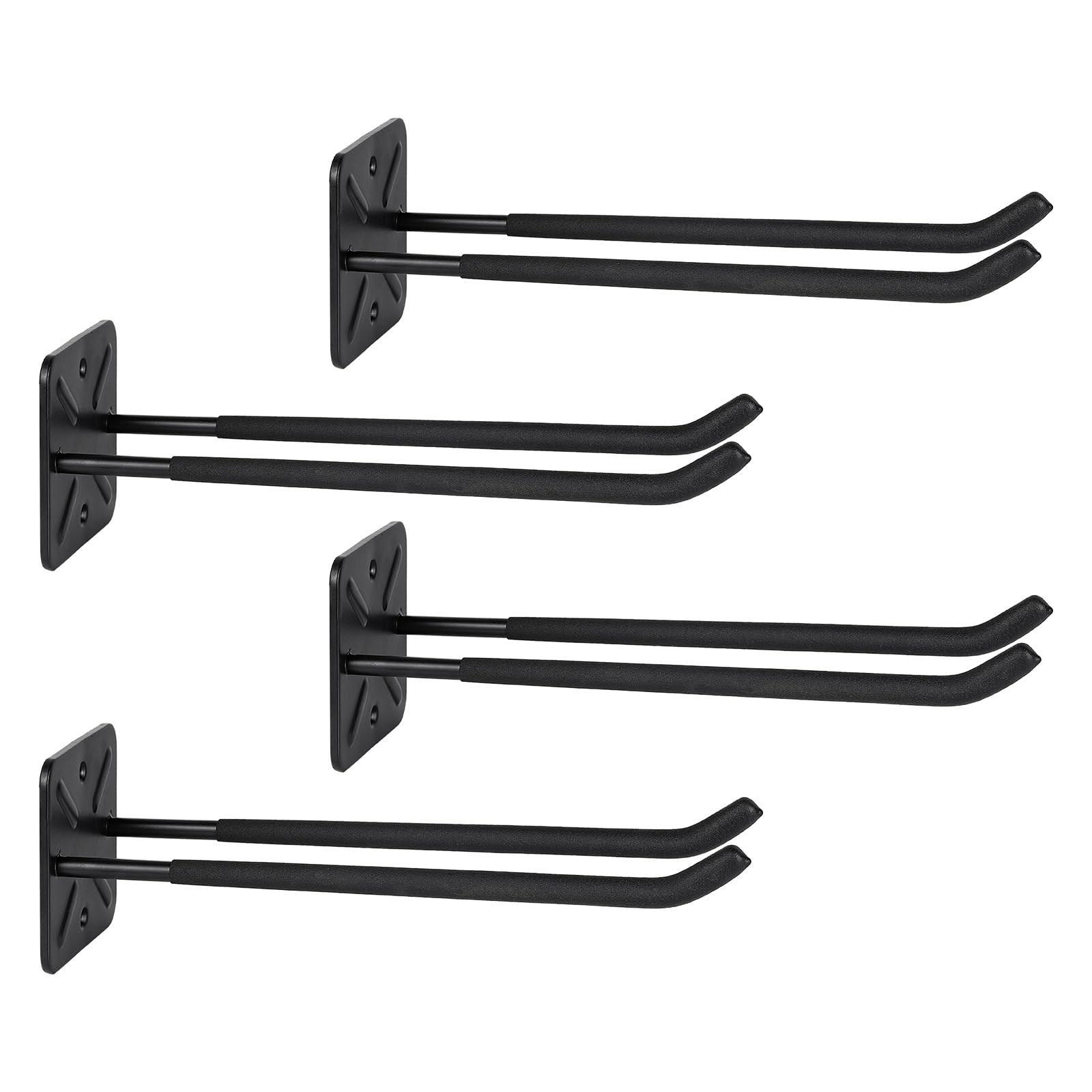 Lot De 6 Crochets Muraux Robuste Garage 23 Kg – Support Échelle Vélo Outils – 23x25 Cm Avec Protection EVA