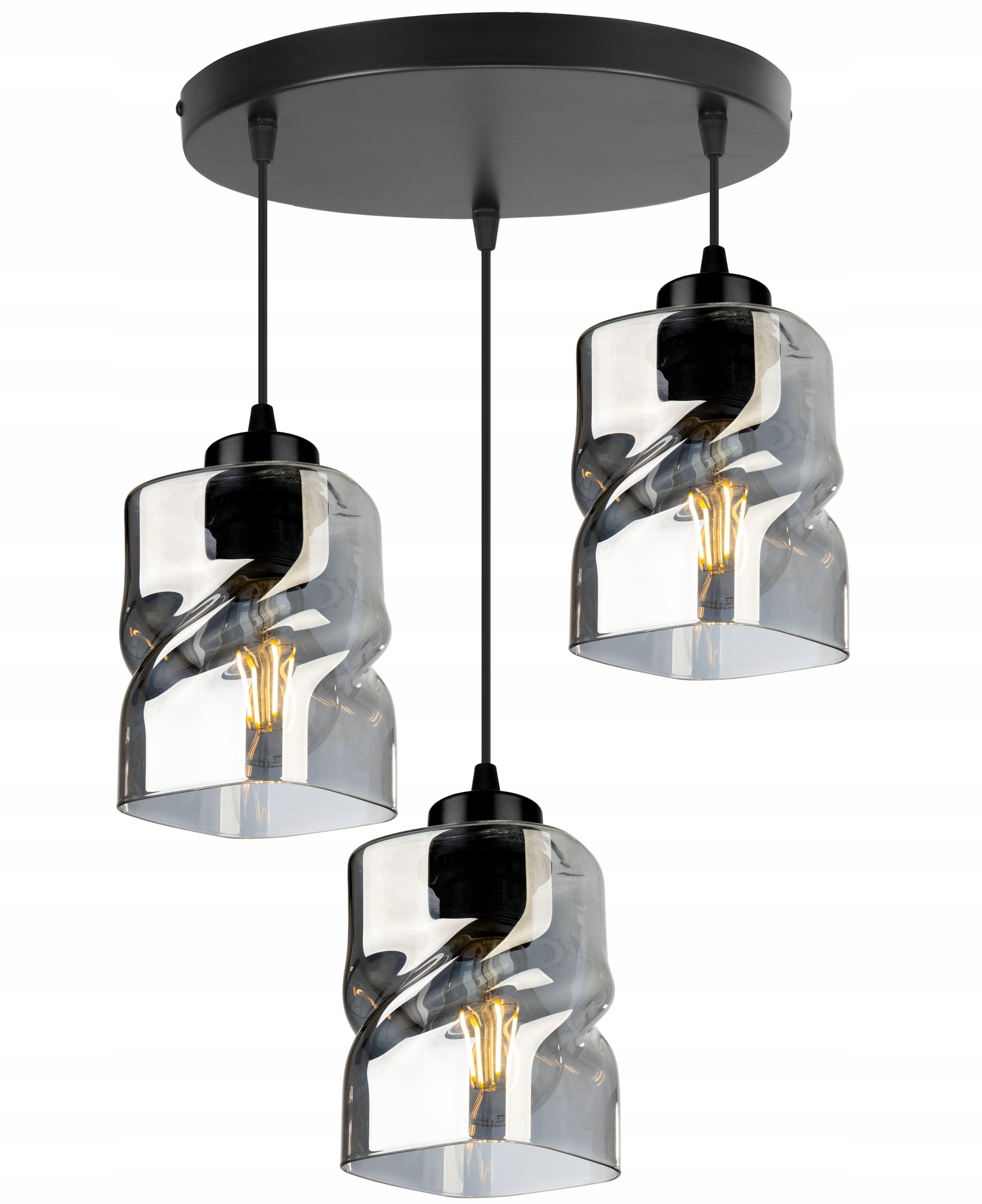 Lampa sufitowa wisząca Niki classic 3xE27 abażur nieregularny grafitowy Light Home LH
