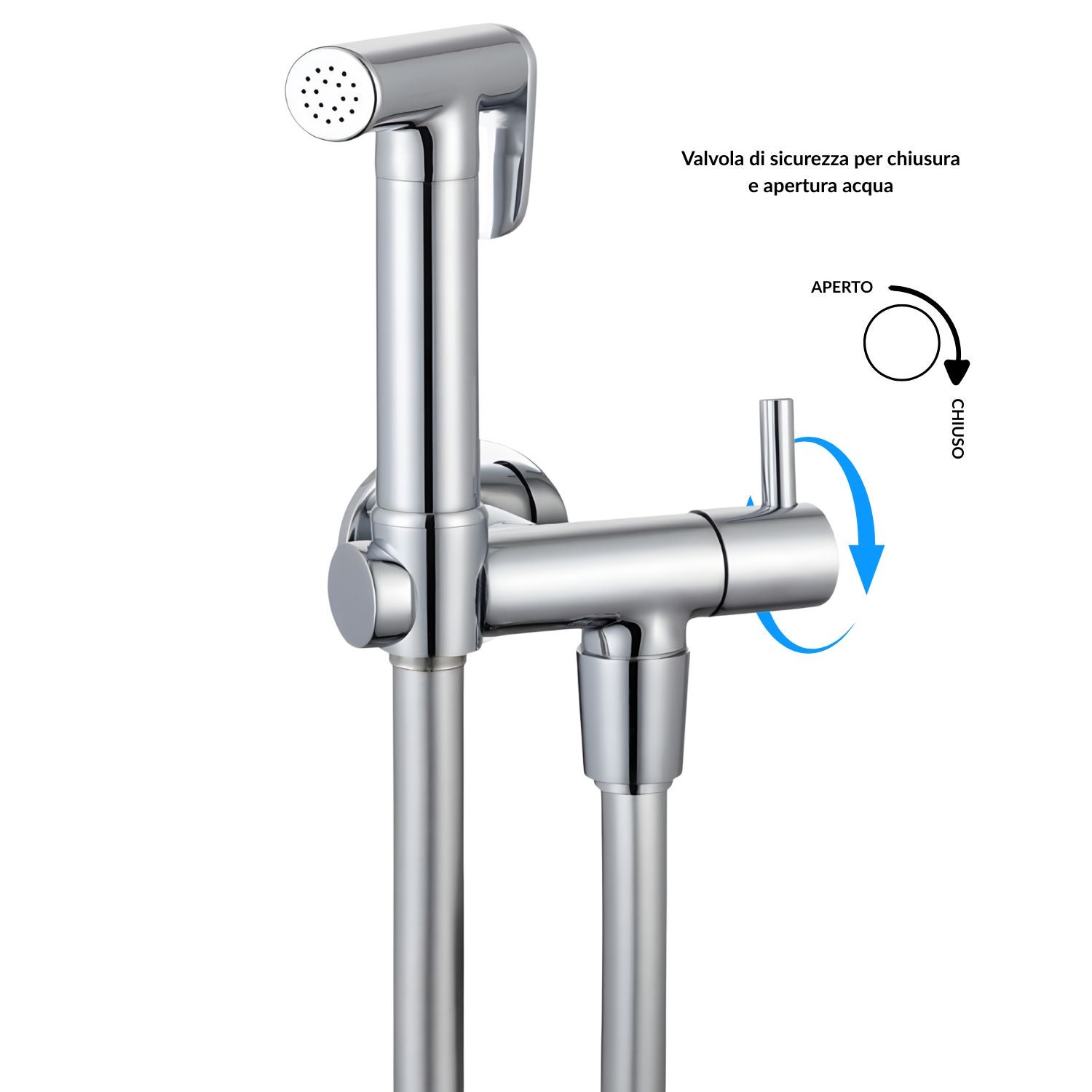 Idroscopino wc doccetta ottone portatile shutoff monogetto con leva ogomondo kit *** finitura- : cromato tondo - 3