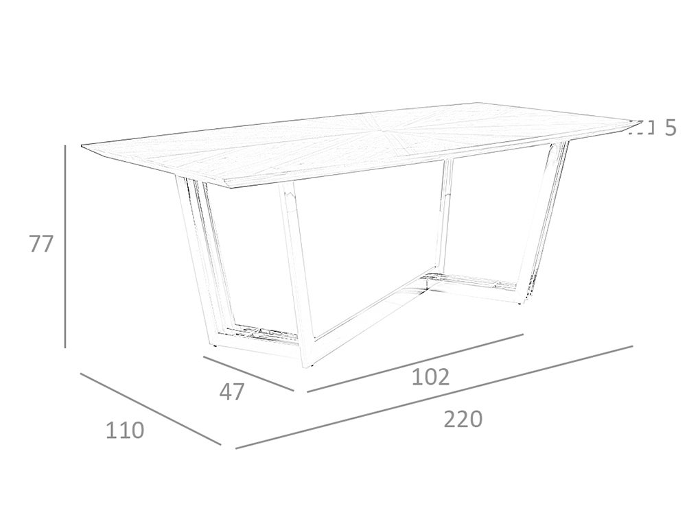 Table à manger baril ovale noyer et acier chromé Ø220 x 110 x 77 cm - 5