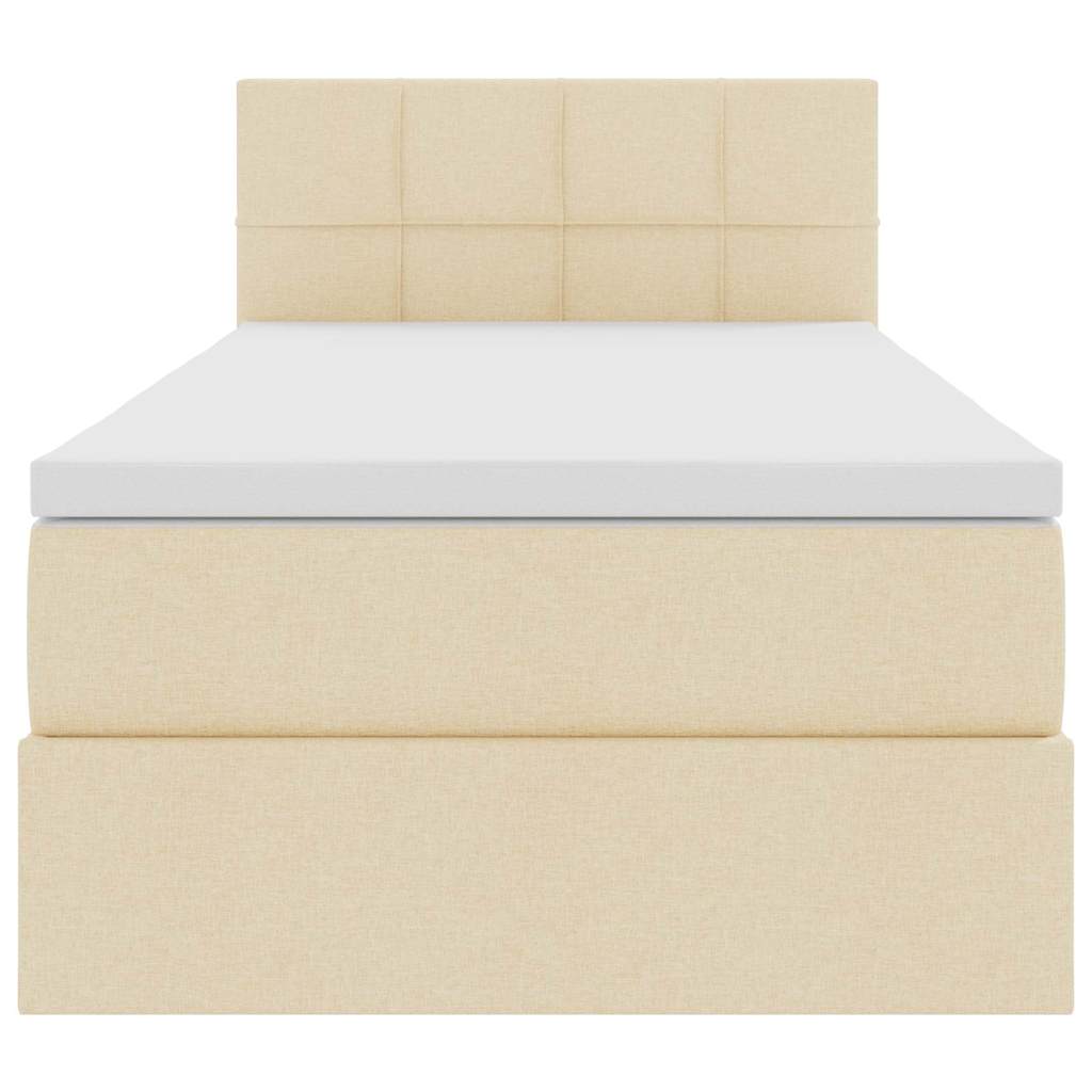 Lit avec rangement et matelas crème 90 x 200 cm velours - 7