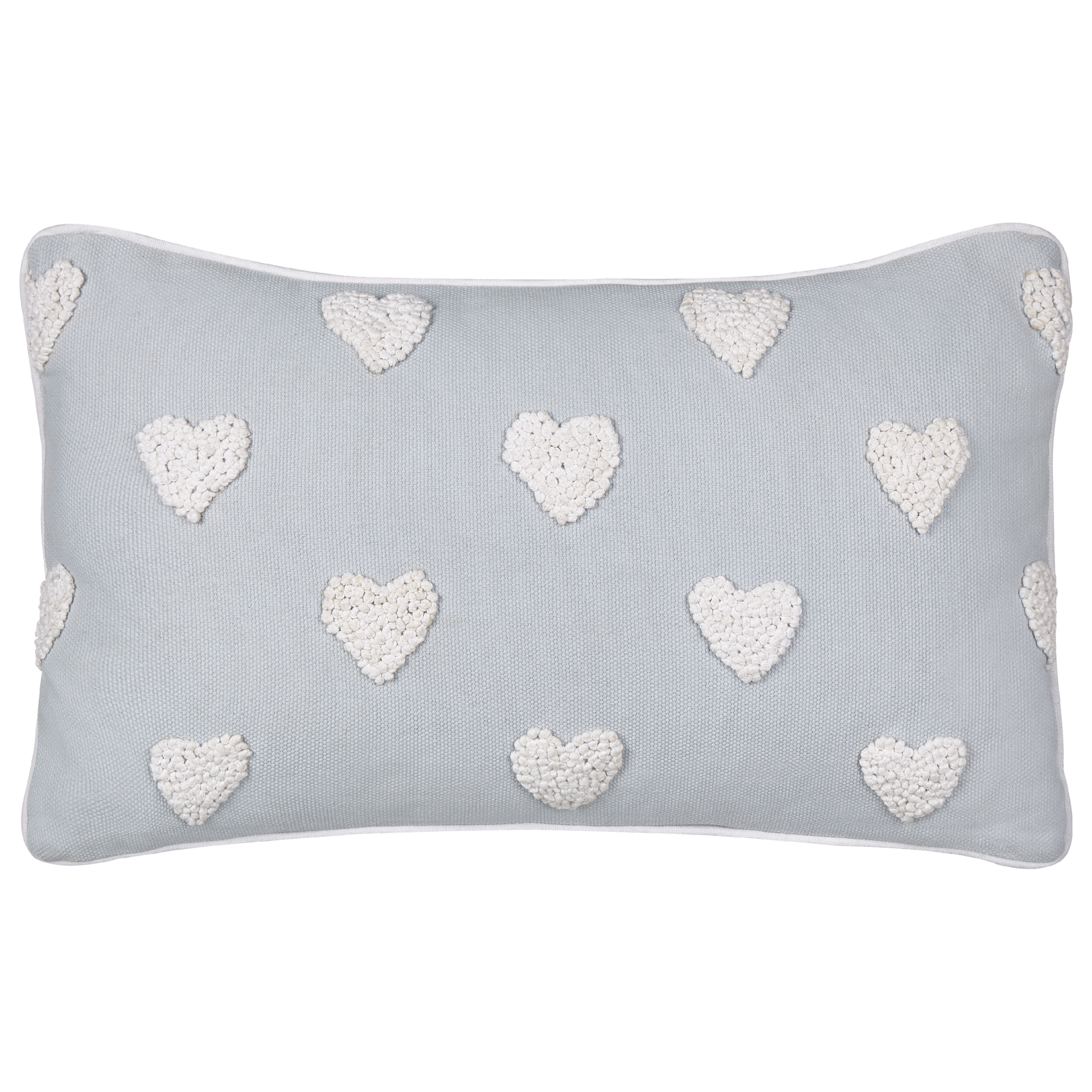Beliani cojín decorativo gazania algodón 30 x 50 cm geométrico bordado gris claro