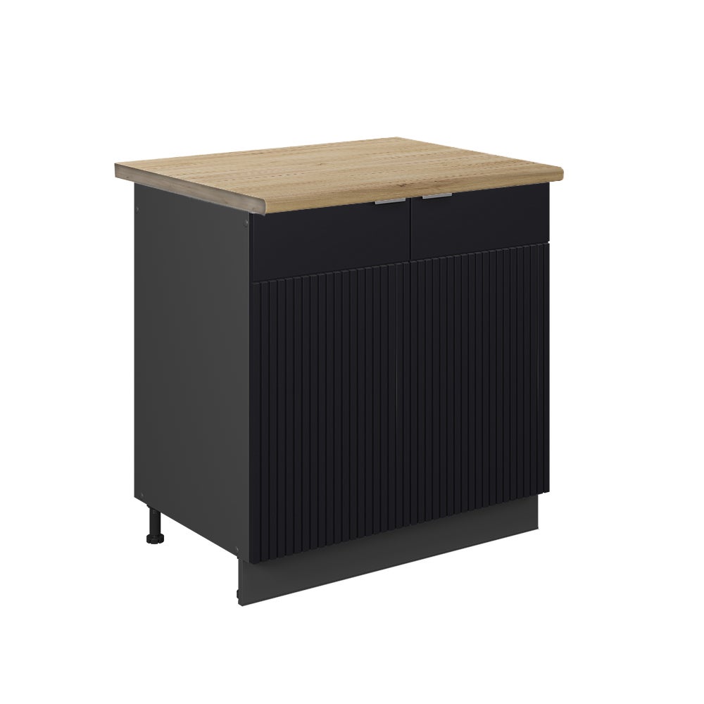 Vicco Szafka pod zlew Fame-Line, Czarne paski, 80 cm , BP Dąb