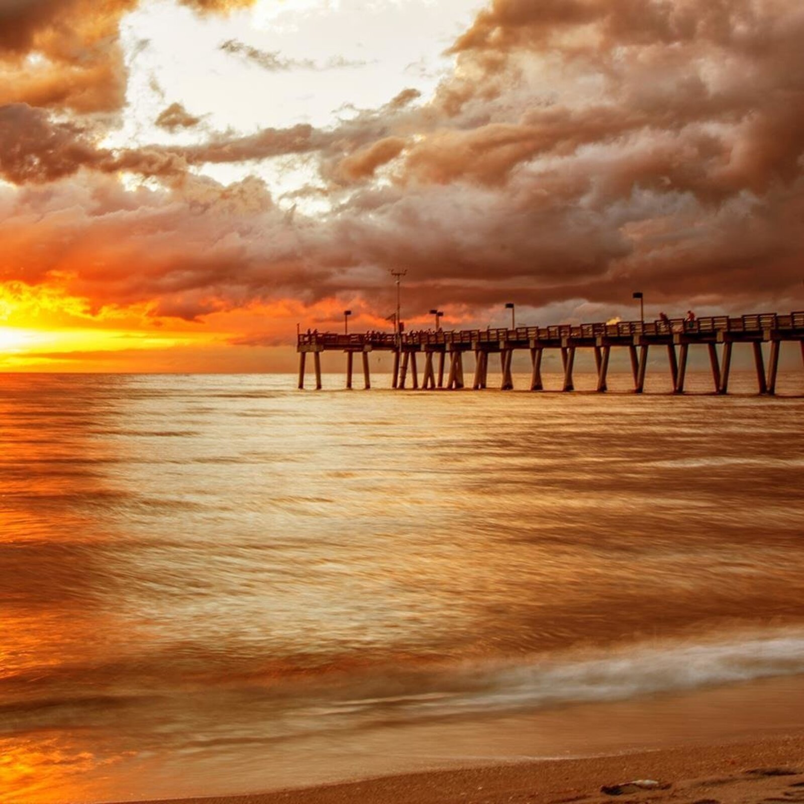 Tableau jetée et coucher de soleil - 60 x 40 cm - 4