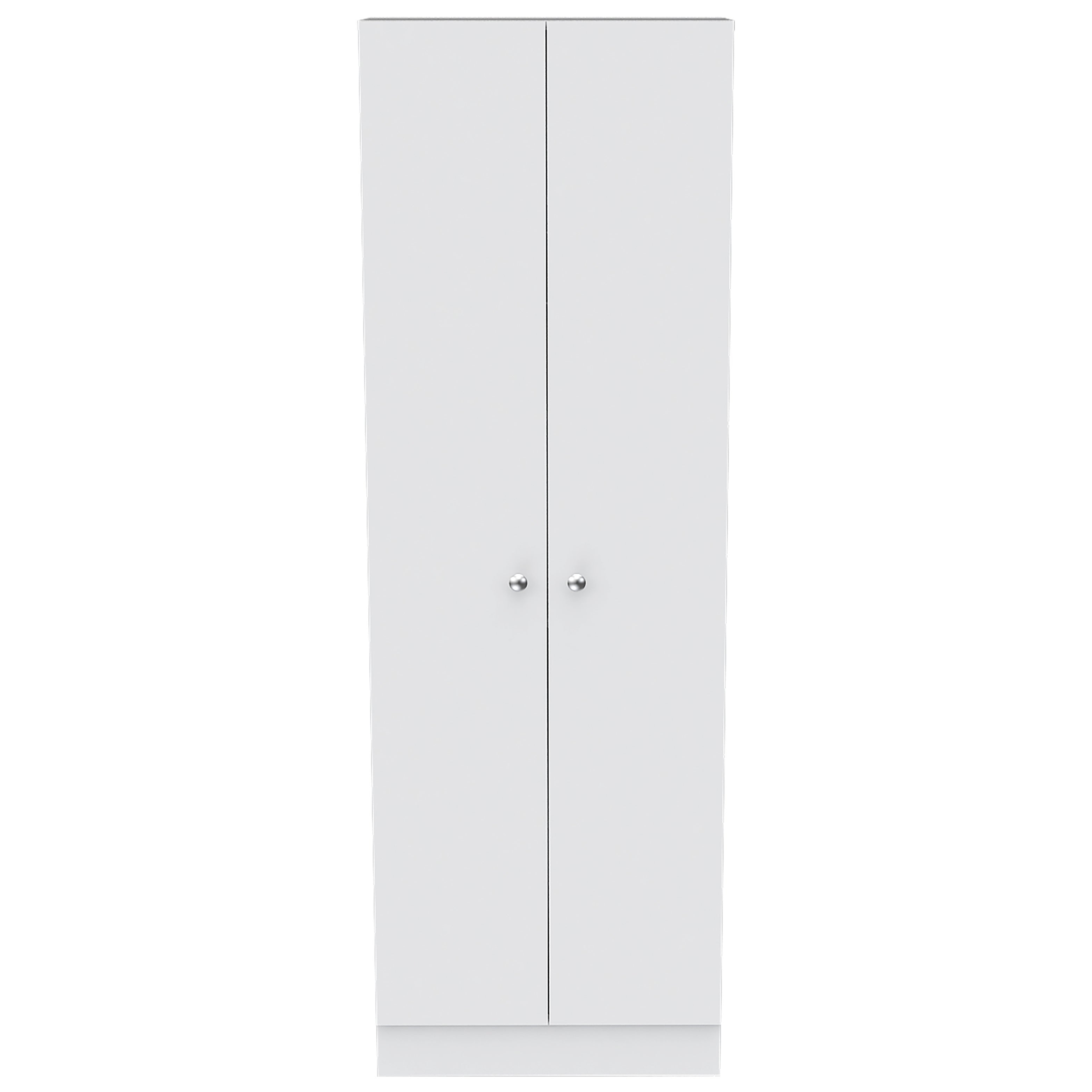 Armario Multifuncional Z 60 en melamina con dos puertas y cinco estantes , 180.6 X 60 X 30 cm , Blanco - 2