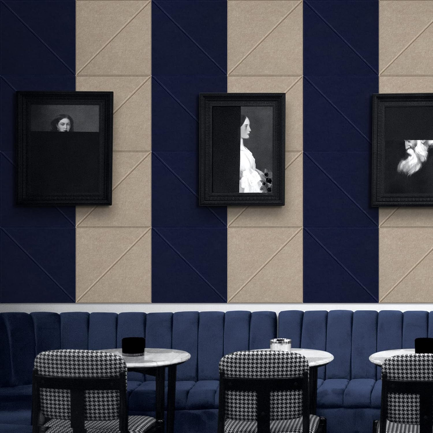 Lote de 12 paneles acústicos autoadhesivos, relleno insonorizante de poliéster, paneles murales insonorizantes de alta densidad, 30 x 30 x 1 cm - 7