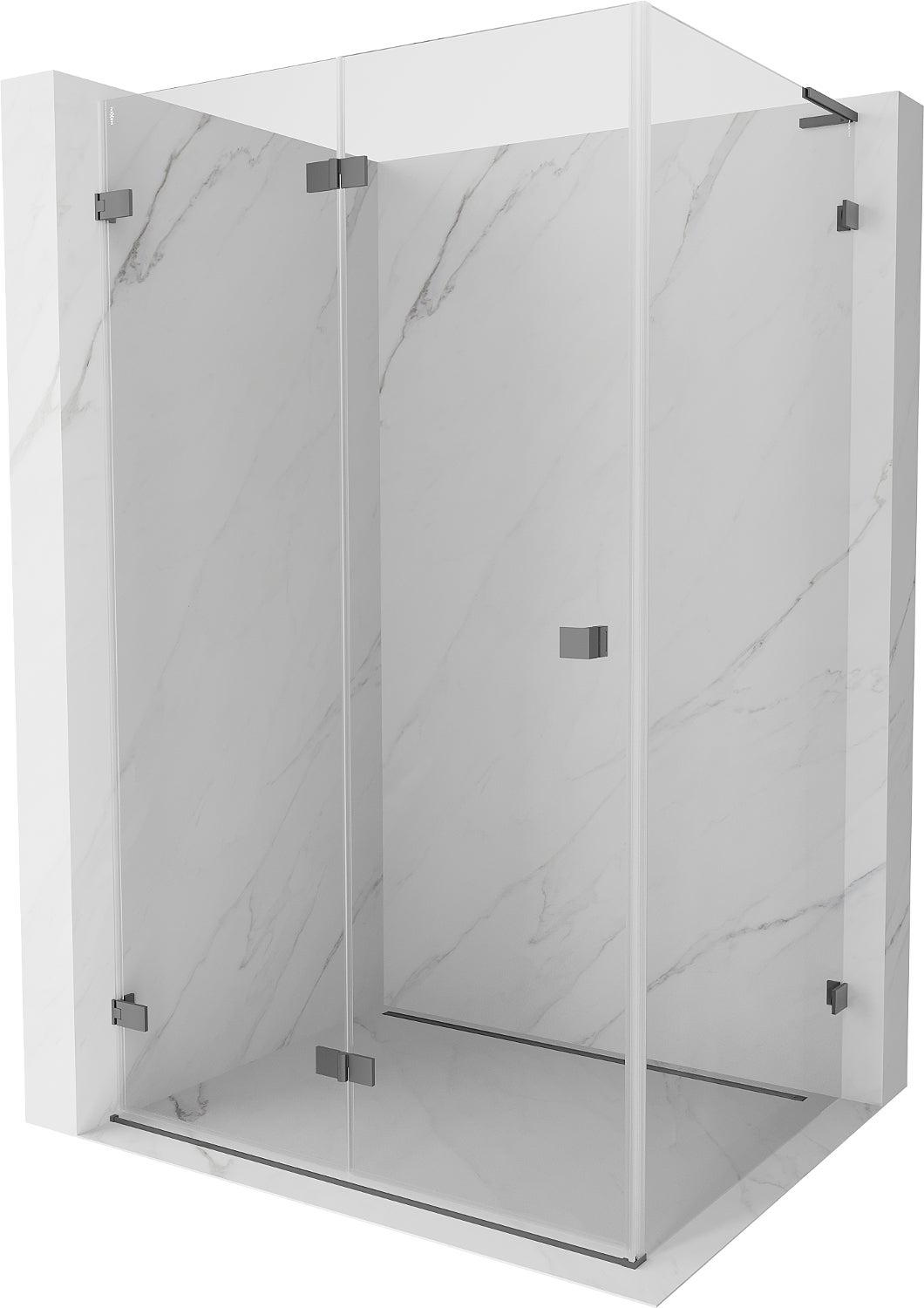 Mexen Lunar-F L kabina prysznicowa składana lewa 95 x 90 cm, transparent, gun metal - 836L-095-090-95-00-L