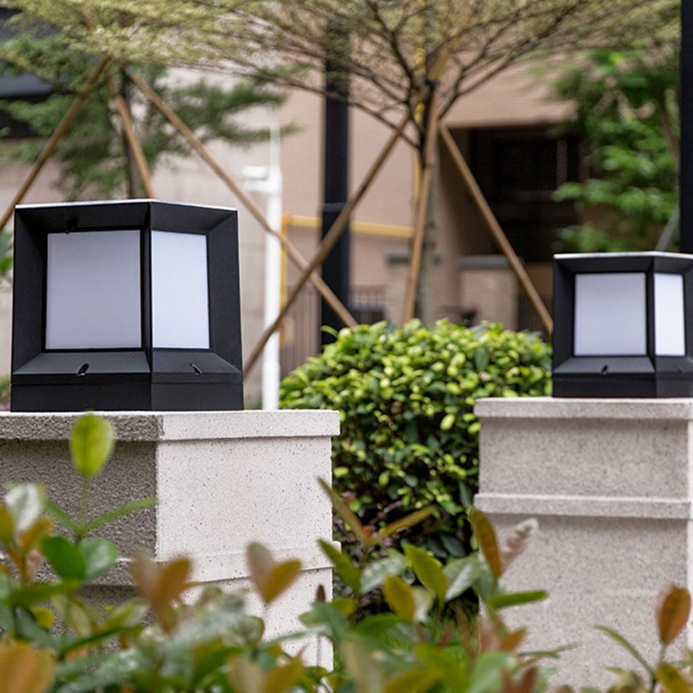 20cm Lampe sur poteau, luminaires de jardin modernes, lampe extérieure étanche, lanterne minimaliste pour balcon, luminaires d'aménagement paysager - 2