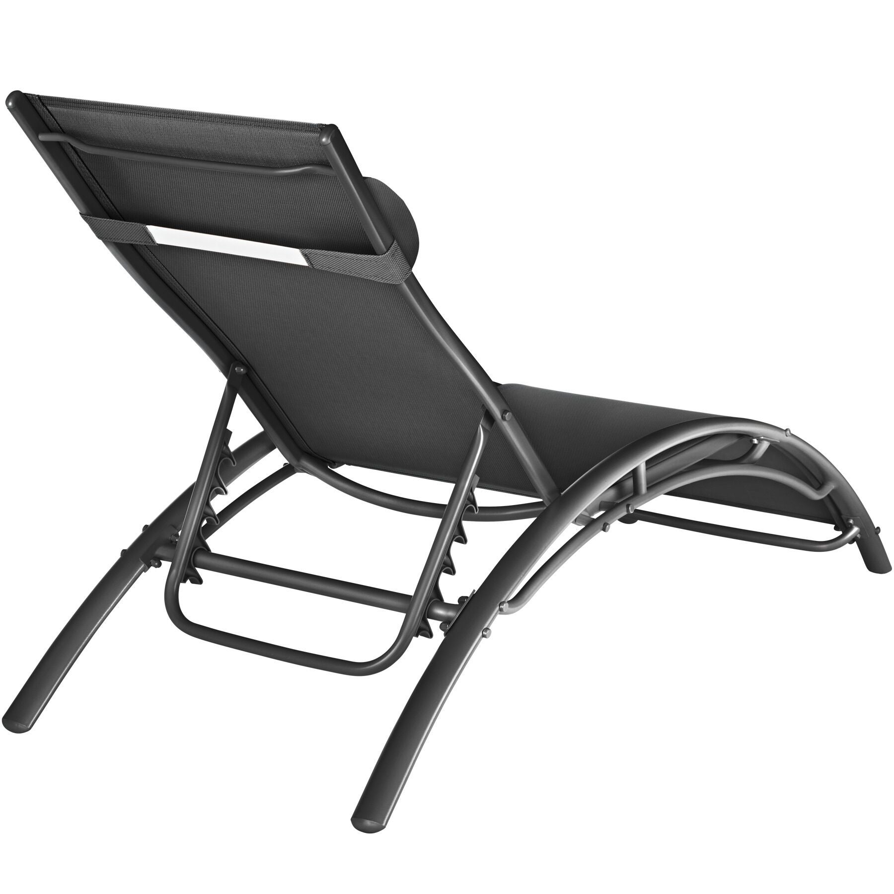 Lot de 2 transats de jardin en acier en polyester et aluminium dossier réglable sur 5 positions - 3
