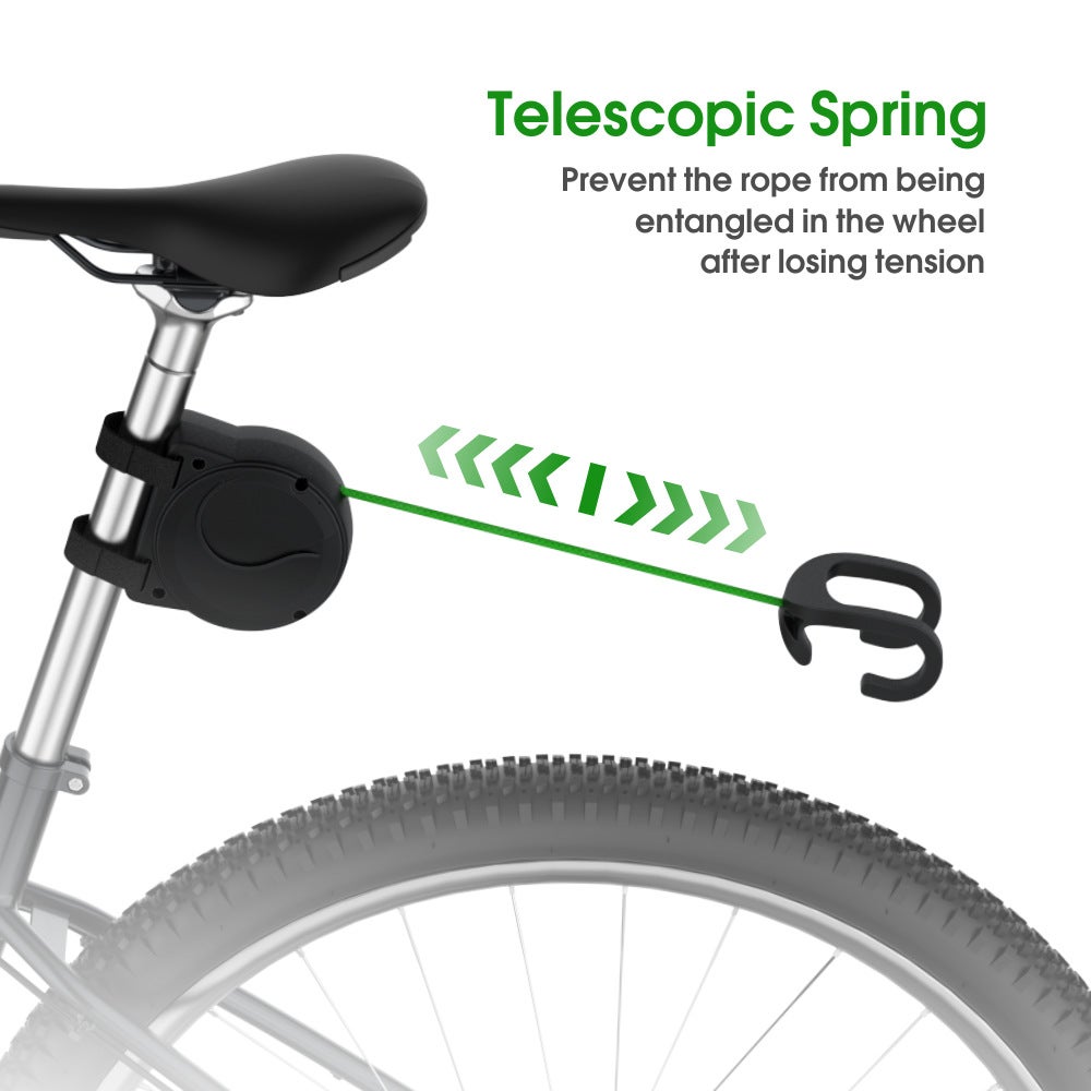 Corde de traction pour vélo, rétractable automatique, pour parent et enfant, avec fixation sur selle - 7