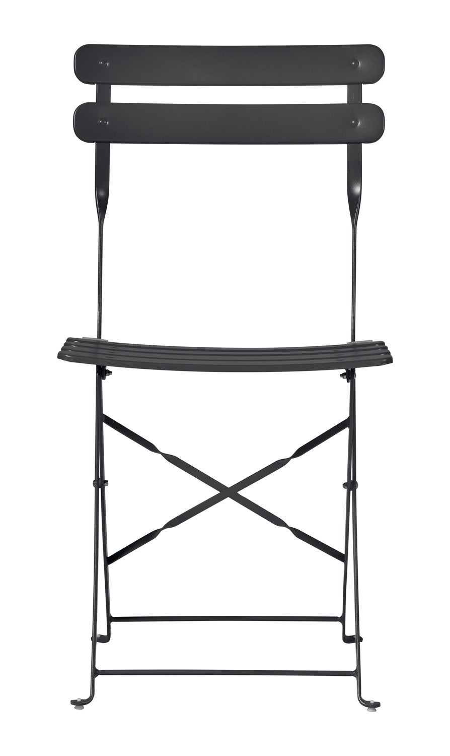 Conjunto de 2 sillas bistró de jardín plegables con estructura de hierro antracita - 5