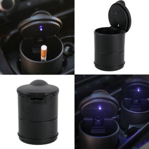 Ashbox Auto Posacenere Con Coperchio Luce LED Per Portabibite