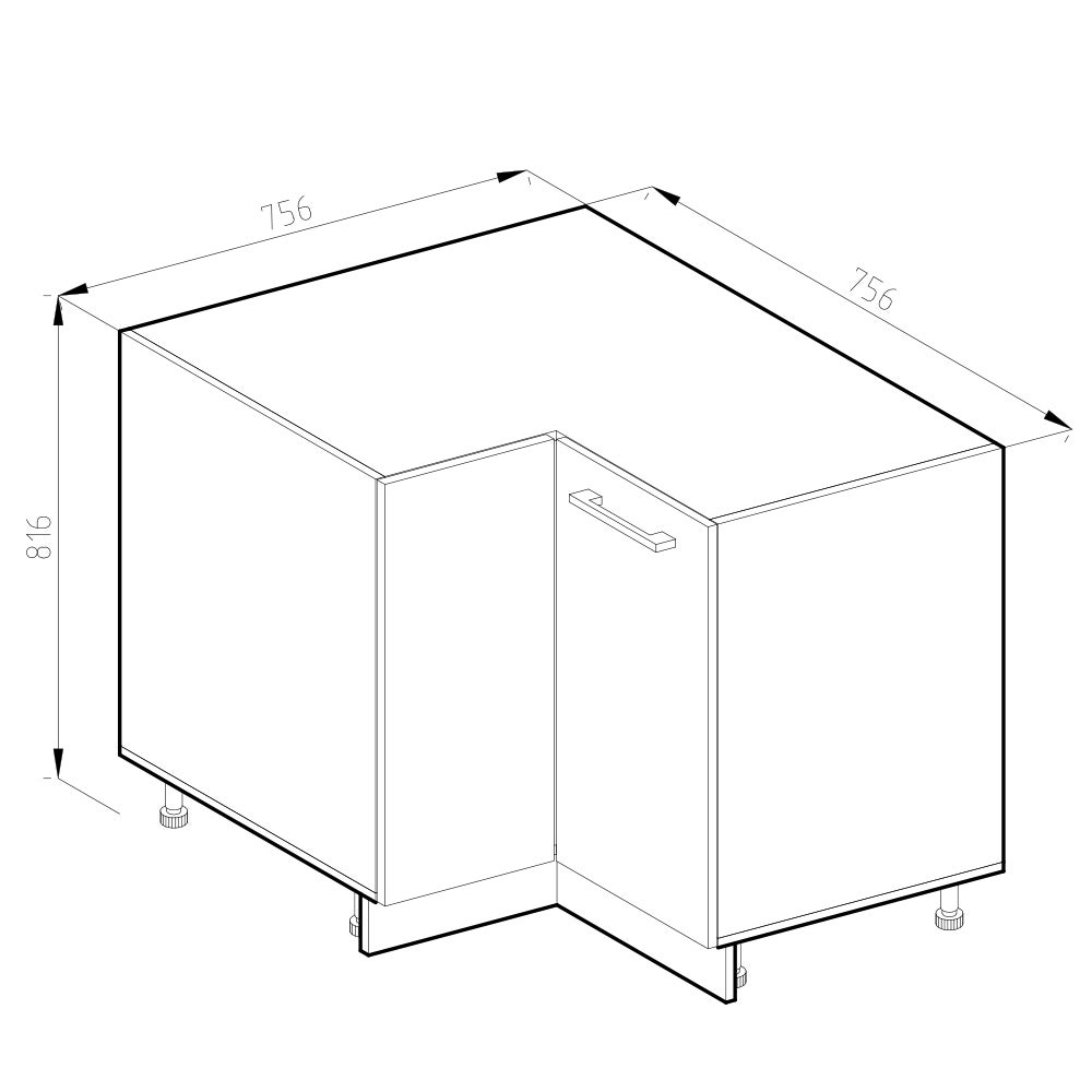 Vicco Meuble dangle R-Line, Chêne de force doré, 75.6cm sans PT - 3