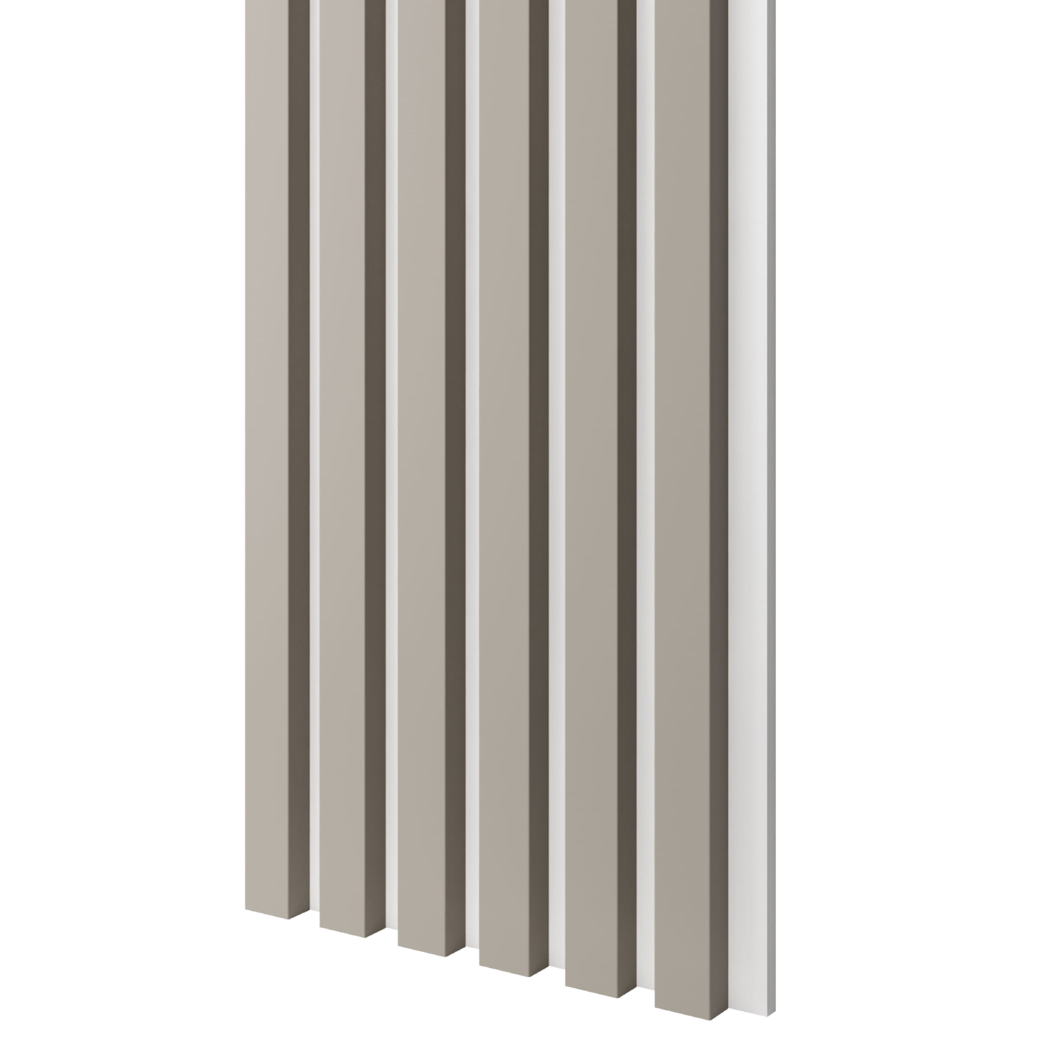 Lamele slim na białej płycie MDF LAMELE3D - Piaskowy Beż