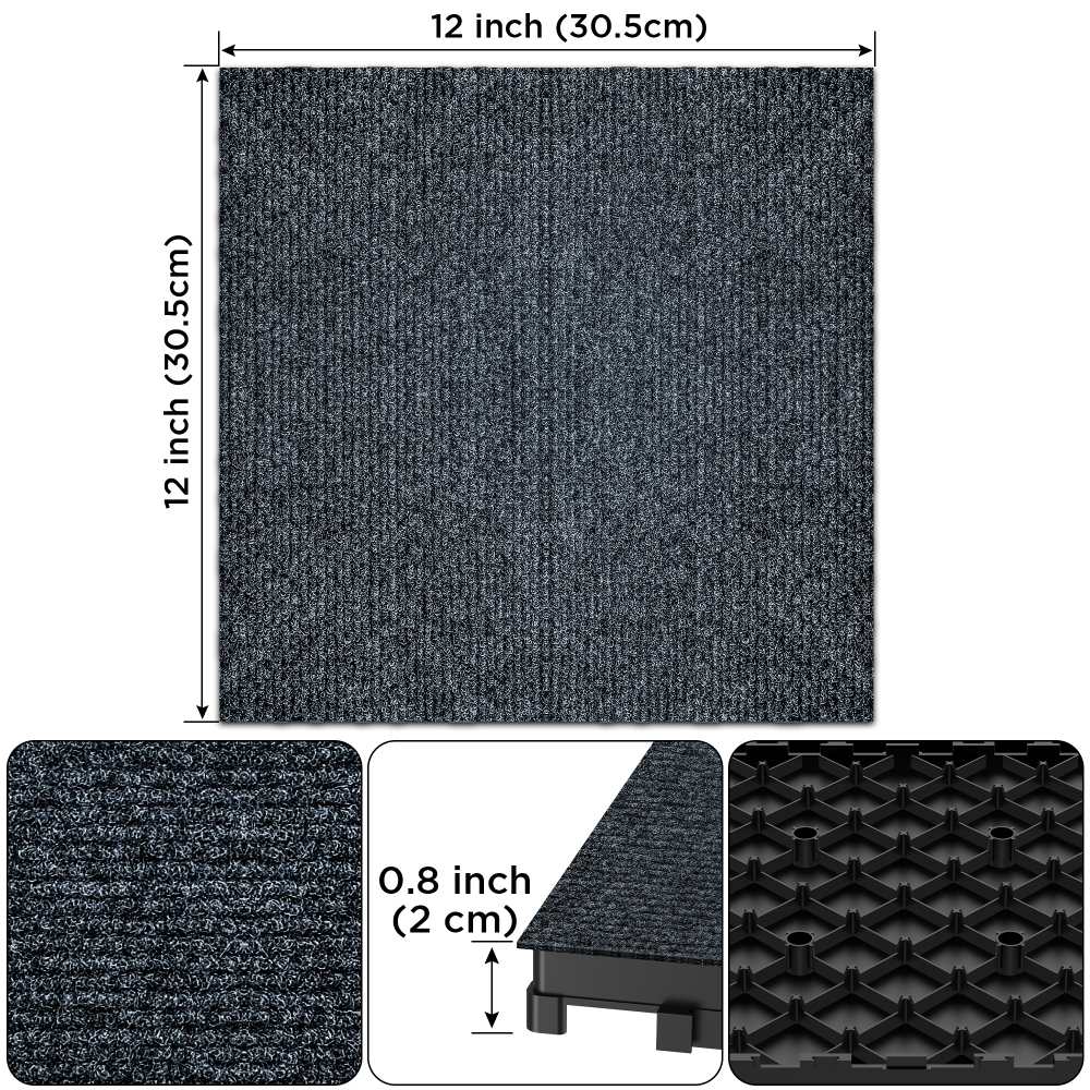 Baldosas de terraza encajables 30x30 cm – Suelo modular tipo alfombra para balcón, piscina, patio o jardín, instalación rápida y fácil, 36 uds - 4