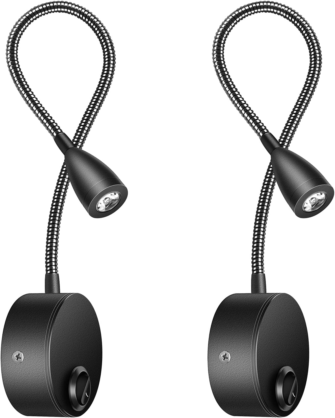 Lampa ścienna 2 sztuki Lampki ścienne Lampka do czytania LED Swan Neck Light 3W, 3000K Ciepły biały kolor Lampka do czytania