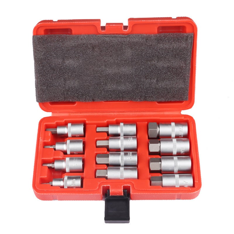 Zestaw 12 nasadek imbusowych 1/2" - nasadki sześciokątne 5-22 mm - zewnętrzny napęd sześciokątny w plastikowej obudowie