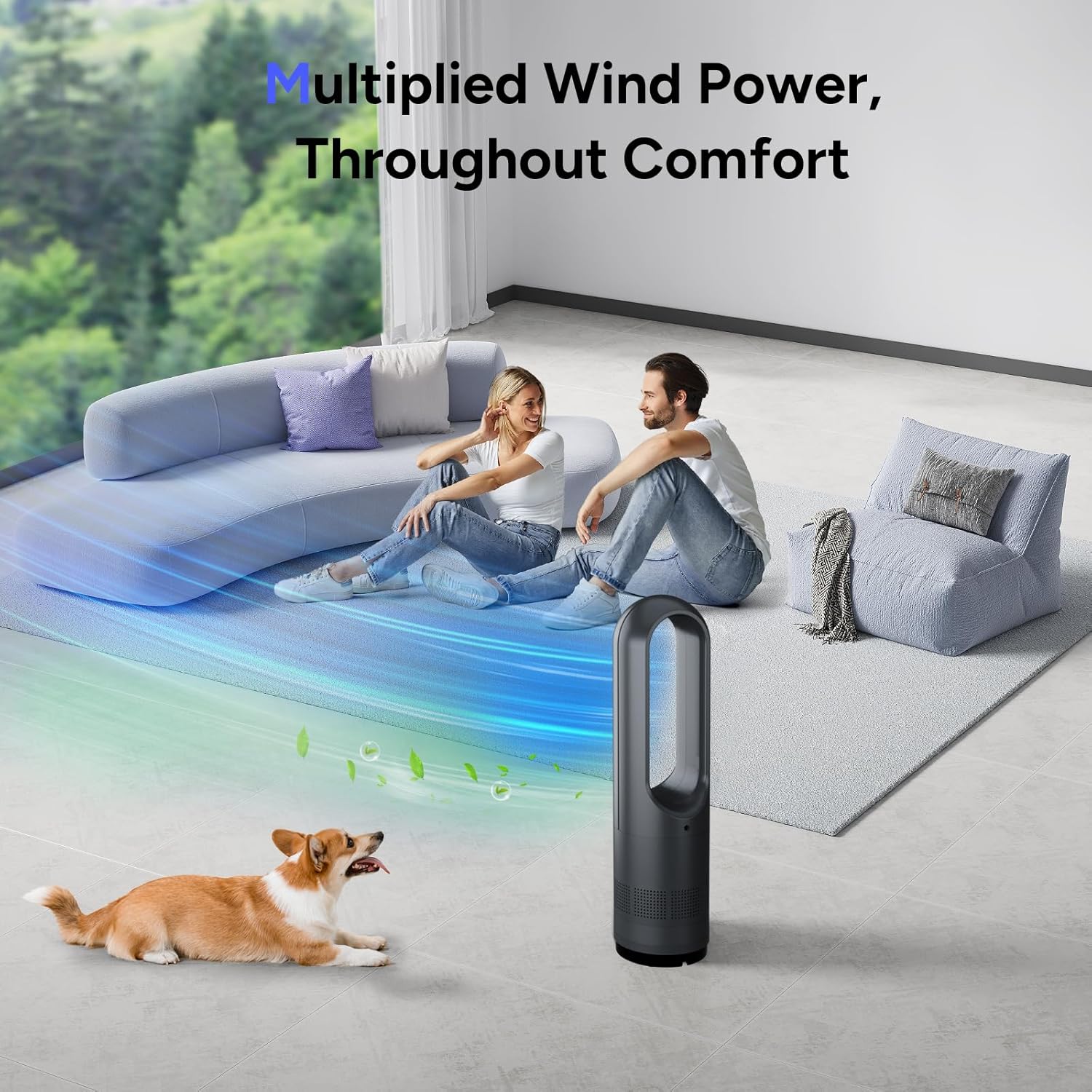 Ventilateur colonne sans pales 1400W – 8 vitesses – Mode chauffage et refroidissement – Angle de ventilation 80° - 7