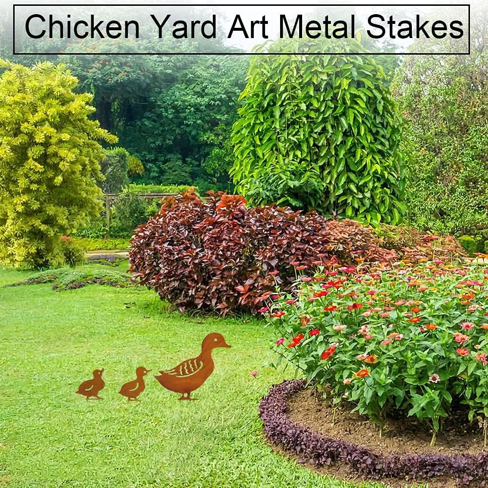 Piquets Canard Métal - Lot de 4 - Silhouettes Animalières pour Décoration Jardin Extérieur - 5