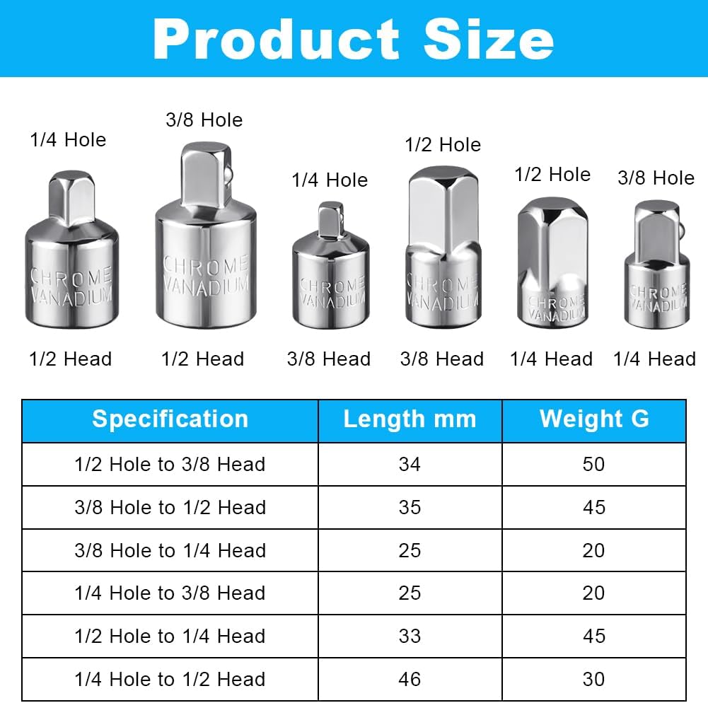 Jeu De 4 Adaptateurs Pour Clés à Douille TACTIX
