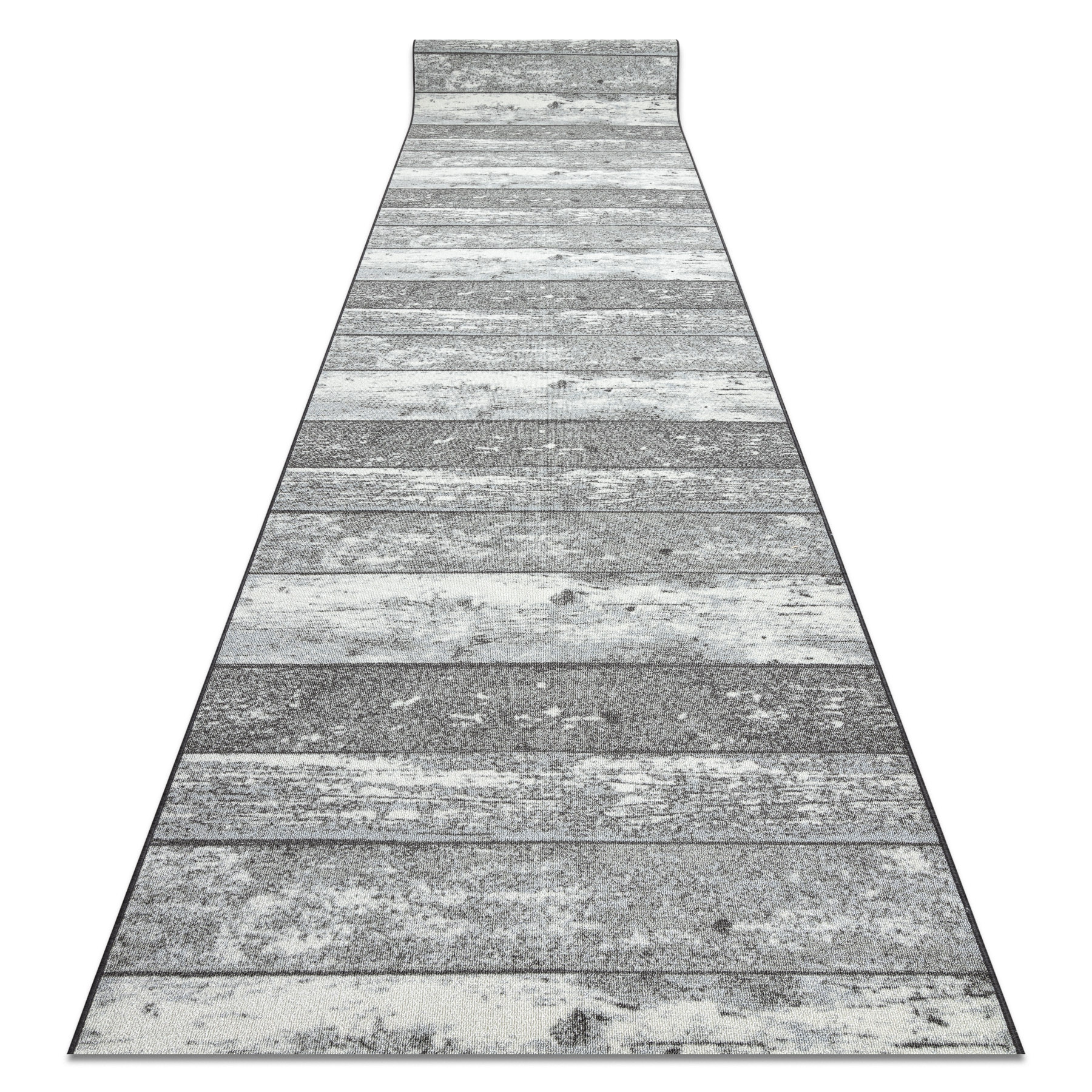 Alfombra de pasillo con refuerzo de goma 133 cm madera tablero gris 133x160 cm