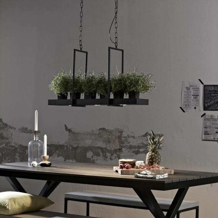 TRAY-Suspension plateau 3 lumières LED Métal L80cm - - 2