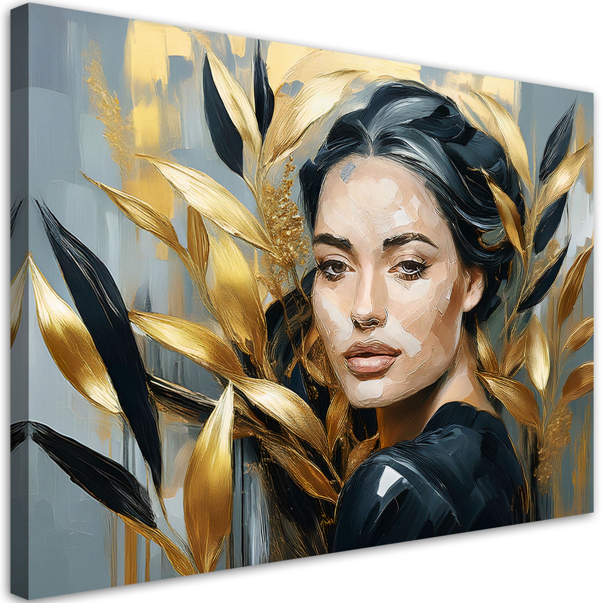 Obraz na płótnie, Kobieta Złoto Glamour 100x70