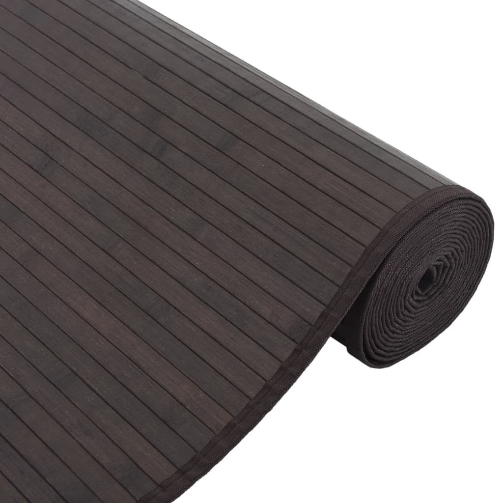 Tapis rectangulaire marron foncé 80x500 bambou - 4