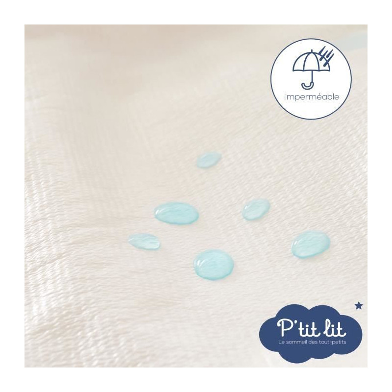 Lot de 2 Proteges Matelas Bébé Anti Acariens - 70x140 cm - Alese Imperméable - Bouclette 100% coton - Absorbant - oeko Tex - 4