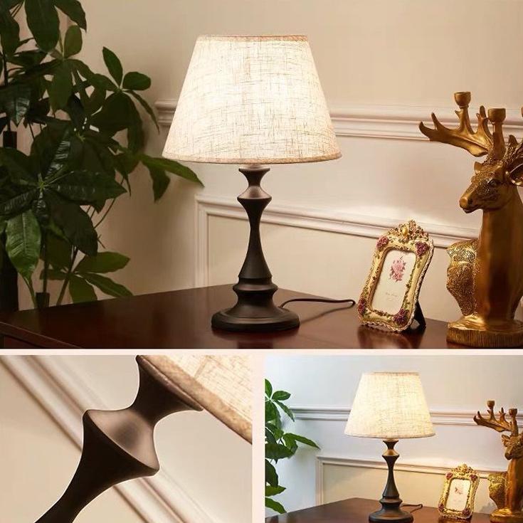 Lampada da comodino a LED, luce tricolore, lampada da tavolo in stile retrò americano, adatta per soggiorno, caffetteria, camera da letto. - 6