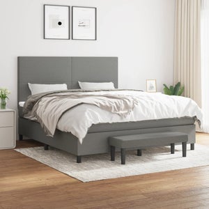 vidaXL Sommier à lattes de lit avec matelas Noir 180x200 cm Tissu | fnac Belgique