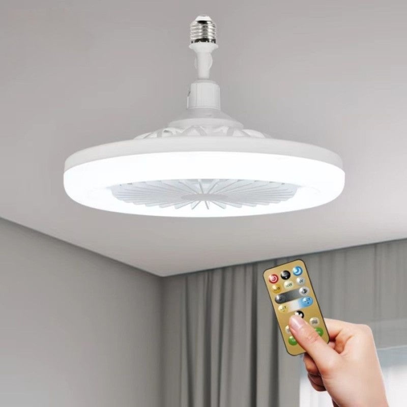 Bewinner Ventilatore A LED Soffitto Con Telecomando 30W - 25x12 Cm, Silenzioso Per Camera