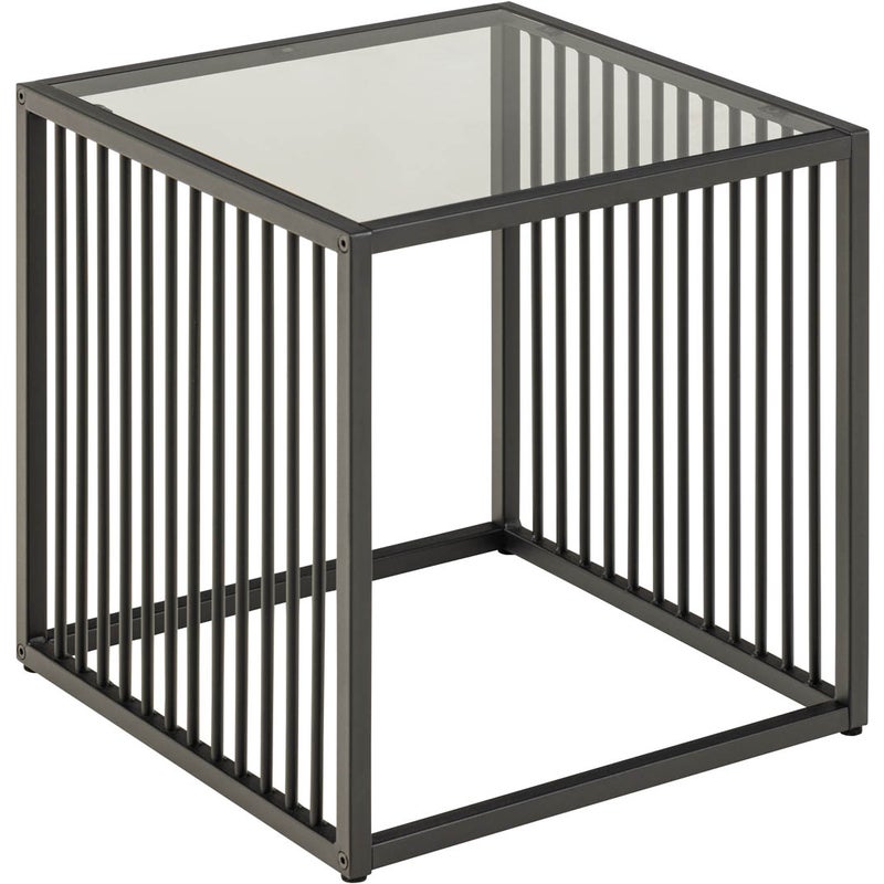 Strington stolik kawowy stół narożny 40x40x40cm szkło, szary.